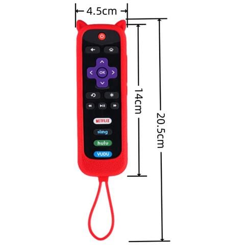 Custodia Protettiva In Silicone Compatibile Con Telecomando Tcl Roku 2 Con Design Orecchie Di Gatto E Cordino Red - Foto 2