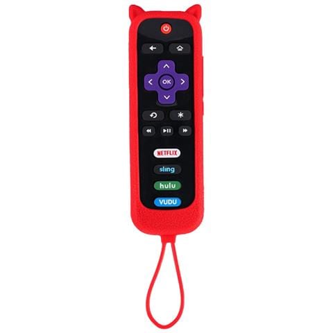 Custodia Protettiva In Silicone Compatibile Con Telecomando Tcl Roku 2 Con Design Orecchie Di Gatto E Cordino Red - Foto 1