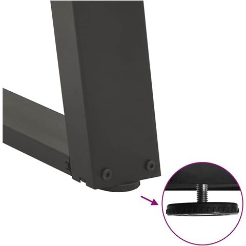 Gambe per tavolo da pranzo a forma di U 2 pz Antracite 70x(72-73) cm Acciaio - Foto 9