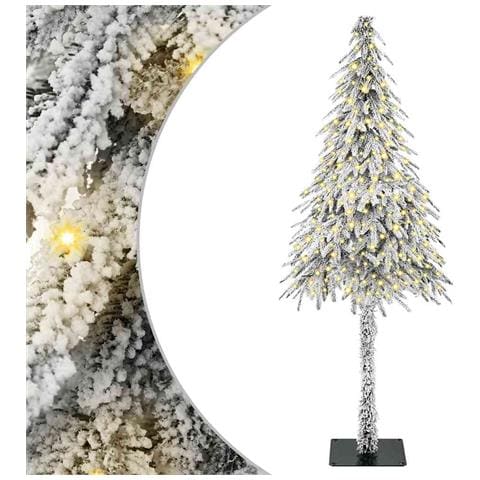 Albero di Natale con luci a strisce a LED Bianco 180 cm PE - Foto 1