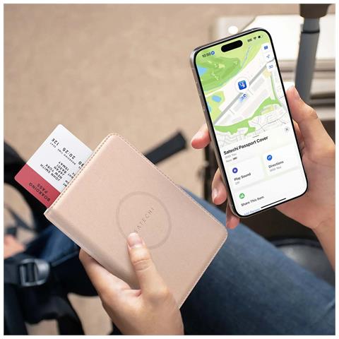 Custodia Per Passaporto In Pelle Findall Con Porta Carte E Protezione Rfid, Rosa - Foto 4