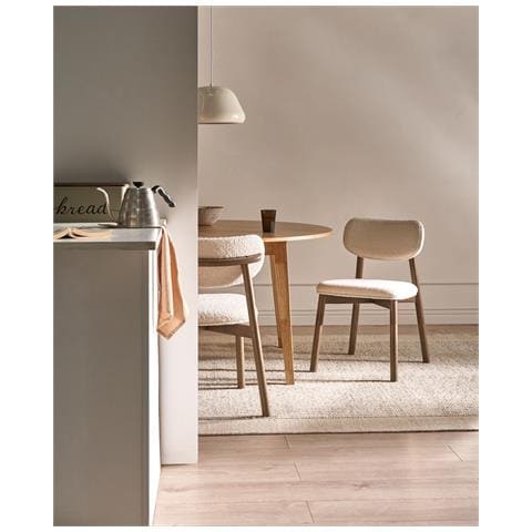 Set Di 2 Sedie Da Pranzo Mills Bouclé Marrone Scuro /beige - Foto 1