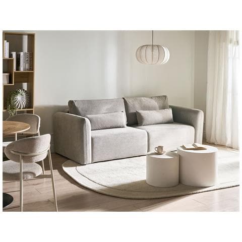 Divano Letto 3 Posti Vaxholm Tessuto Grigio Con Contenitore - Foto 1