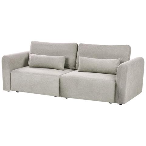 Divano Letto 3 Posti Vaxholm Tessuto Grigio Con Contenitore - Foto 6