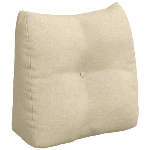 Cuscino per Schiena Crema 45 x 24 x 50 cm Tessuto - Foto 1