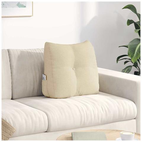 Cuscino per Schiena Crema 45 x 24 x 50 cm Tessuto - Foto 2