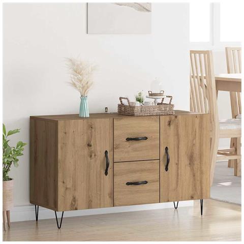Credenza Rovere artigianale 100 x 36 x 60 cm Legno multistrato - Foto 2