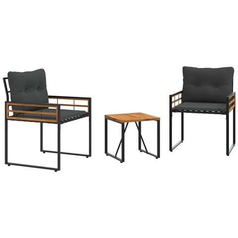 Set di Mobili da Esterno con cuscino 3 pcs Grigio tenue - Foto 1