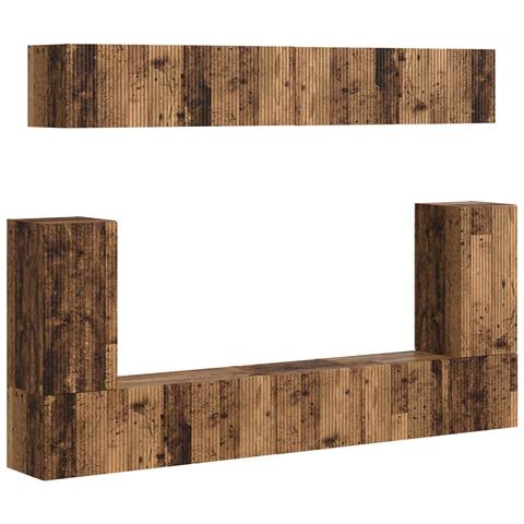 Set mobile TV 5 pcs Legno vecchio Legno multistrato - Foto 1