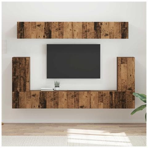 Set mobile TV 5 pcs Legno vecchio Legno multistrato - Foto 2