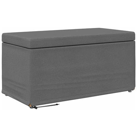 Pouf Grigio scuro Tessuto e Legno Ingegnerizzato - Foto 1