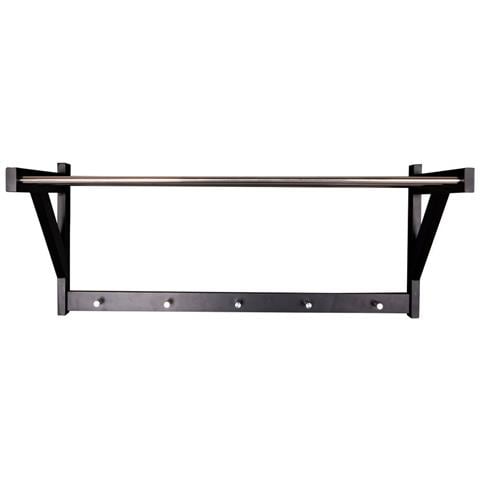 Appendiabiti Da Parete Padova In Legno E Acciaio Nero 78x32 Cm - Foto 2