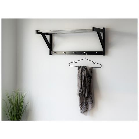Appendiabiti Da Parete Padova In Legno E Acciaio Nero 78x32 Cm - Foto 7