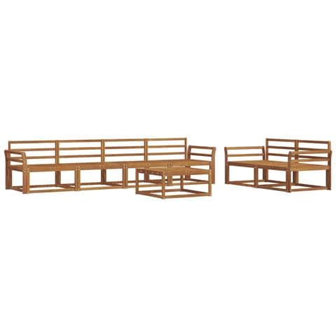 Set di divani da esterno 7 pcs Naturale - Foto 1