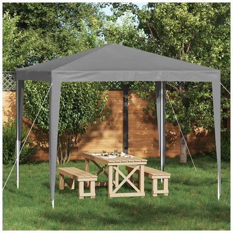 Tenda Party 250 x 250 x 240 cm Grigio Chiaro PE e Acciaio - Foto 2