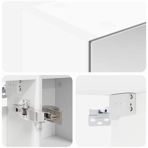 Mobiletto per specchio da bagno Bianco 60 x 14,5 x 70 cm - Foto 9
