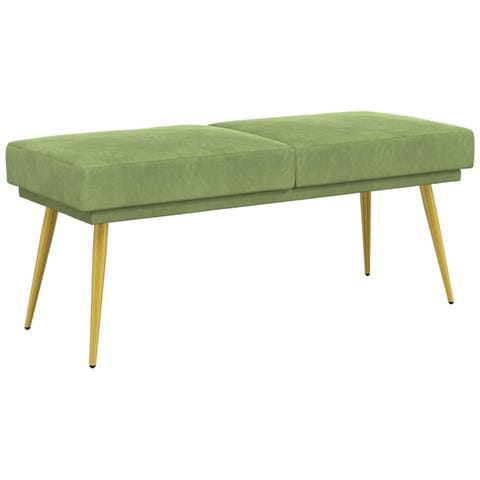 Panchina a doppio strato Verde chiaro 120 x 45 x 46 cm Velluto - Foto 1