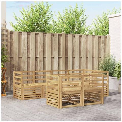 Set di divani da esterno 7 pcs Bianco 245 x 126,5 x 73 cm - Foto 2