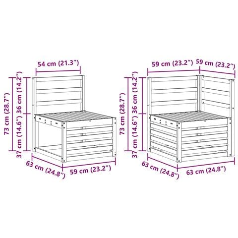 Set di divani da esterno 7 pcs Bianco 245 x 126,5 x 73 cm - Foto 7