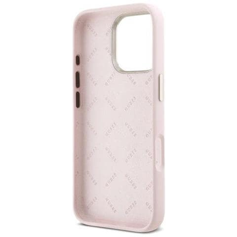 Guess Silicone Script Metal Logo E Cornice Per Iphone 16 Pro - Rosa - Foto 7