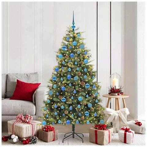Albero di Natale artificiale pieghevole con coni Verde 180 cm - Foto 2