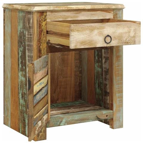 Mobile Multicolore Legno Riciclato Con Tavolo 1 Cassetto Sportello - Foto 1