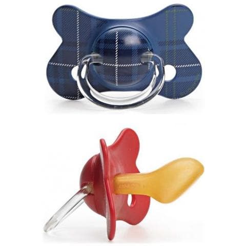 Set 2 Succhietti Anatomico Lattice Fusion +12m Little Luxuries Blu Red - Foto 1