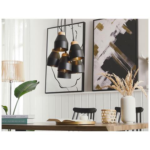 Lampada A Sospensione Nera Formata Da 6 Paralumi Cestos - Foto 23