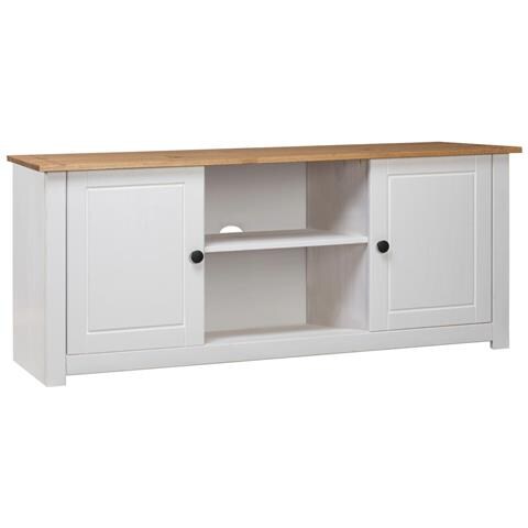 Mobile Porta Tv Bianco 120x40x50 Cm Pino Massello Panama Range - Foto 1