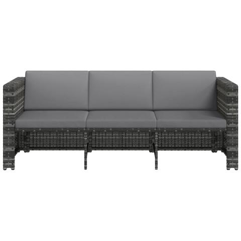Set Divani Da Giardino 4 Pz Con Cuscini In Polyrattan Grigio - Foto 10