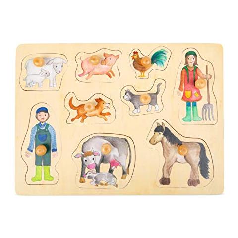 Piccolo Piede Piccolo Piede-11500 Puzzle Fattoria E Vita Campagnolalegno Con Diversi Motivia Partire Dai 12 Mesi Giocattolimulticolore11500 - Foto 1