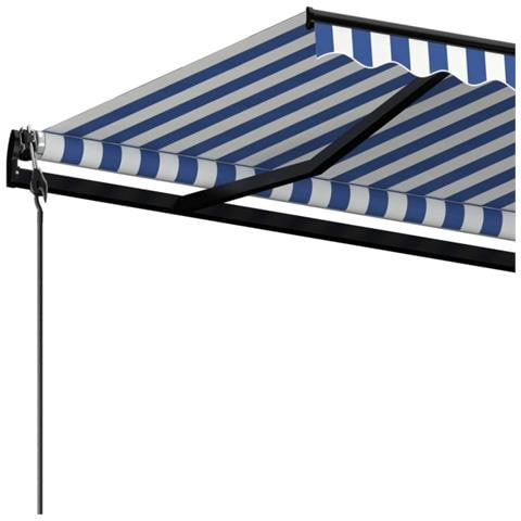 Tenda da Sole Retrattile Automatica 450x350 cm Blu e Bianca - Foto 8