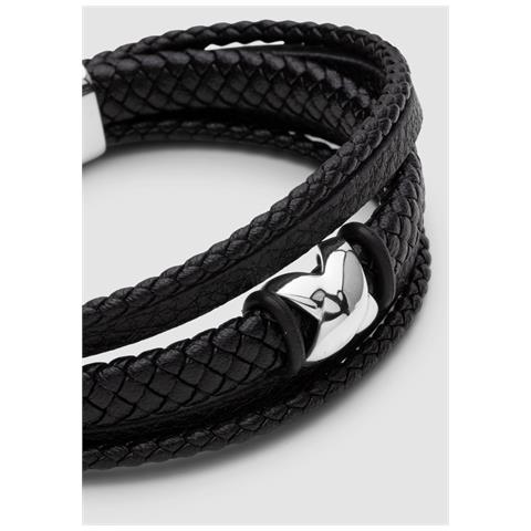 Bracciale in Pelle da Uomo, ""Flake"", 23cm, Argento - Foto 2