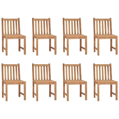 Sedie da Giardino con Cuscini 8 pz in Legno Massello di Teak - Foto 10