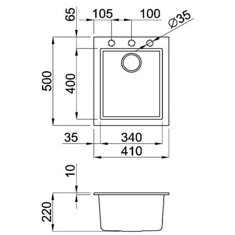 LAV. QUADRA 100 38x44 1V ALUMINIUM 79 SOTTO TOP AL - Foto 4