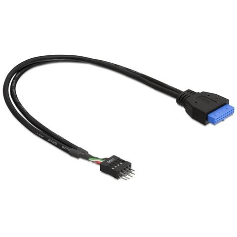 USB 3.0 19 pin - USB 2.0 8 pin 60cm, 2.0/3.0, Maschio / femmina, Dritto, Dritto, Nero - Foto 2