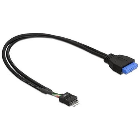 USB 3.0 19 pin - USB 2.0 8 pin 60cm, 2.0/3.0, Maschio / femmina, Dritto, Dritto, Nero - Foto 1