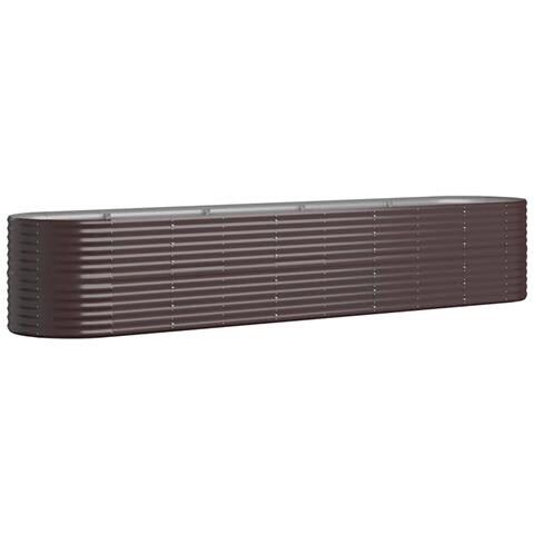 Letto Giardino Acciaio Verniciato a Polvere 368x80x68cm Marrone - Foto 1