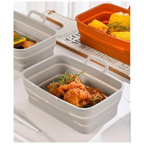 Stampo In Silicone Pieghevole Quadrato Per Friggitrice Ad Aria 19,5x12,7x7 Cm Grey - Foto 6