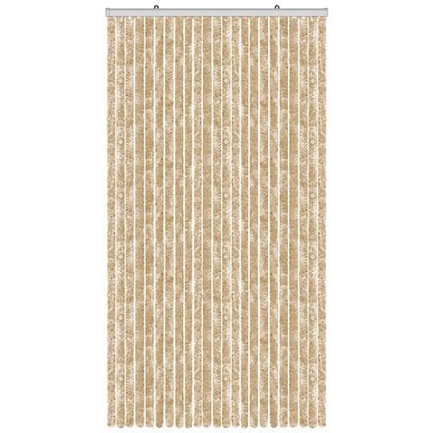 Tenda Antimosca Antirumore Caduta Pannello Porta Finestra Casa In Ciniglia 100x220 Beige - Foto 1