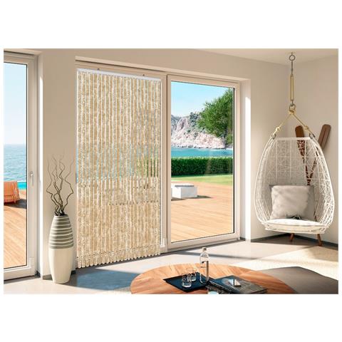 Tenda Antimosca Antirumore Caduta Pannello Porta Finestra Casa In Ciniglia 100x220 Beige - Foto 2
