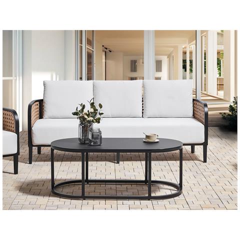 Divano Da Giardino 3 Posti Alluminio Bianco Sporco Montefalco - Foto 1