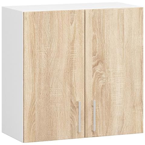 Mobile da cucina pensile LIMA, 2 ante, 60x30,5x58 cm, Colore Bianco e Sonoma Quercia - Foto 1