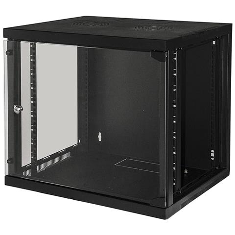 Armadio Rack 19'' 9u Serie Light Colore Nero Con Porta Vetro (axpxl) 450x400x530mm Ripiano Incluso - Foto 2