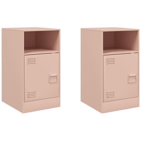 Comodini 2 pz Rosa 34,5x39x62 cm in Acciaio - Foto 1