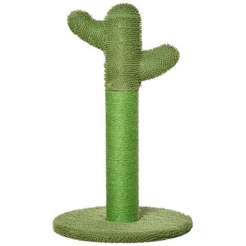 Albero Tiragraffi Per Gatti A Forma Di Cactus Con Corde In Sisal, 40x40x65 Cm, Verde - Foto 1