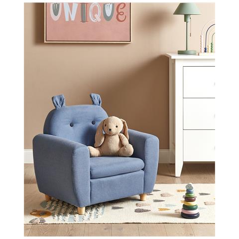 Poltrona Per Bambini Maribo Tessuto Blu - Foto 1