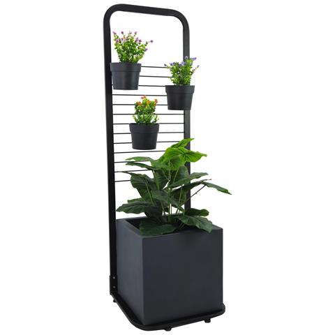 Tecnokit Fioriera Verticale Anthea In Acciaio, Dimensioni Cm 48x42x153 Con Vasi Inclusi - Foto 1