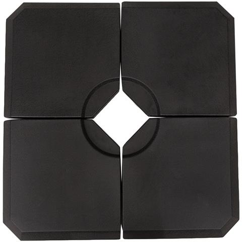 Base per Ombrellone a Braccio da 4 Pezzi Riempibile con Acqua o Sabbia per Basi a Croce da 100x100cm, Nero - Foto 1