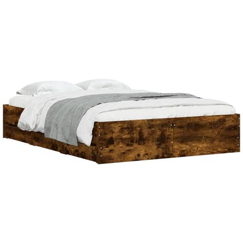 Giroletto Con Cassetti Rovere Fumo 135x190 Cm Legno Multistrato - Foto 3